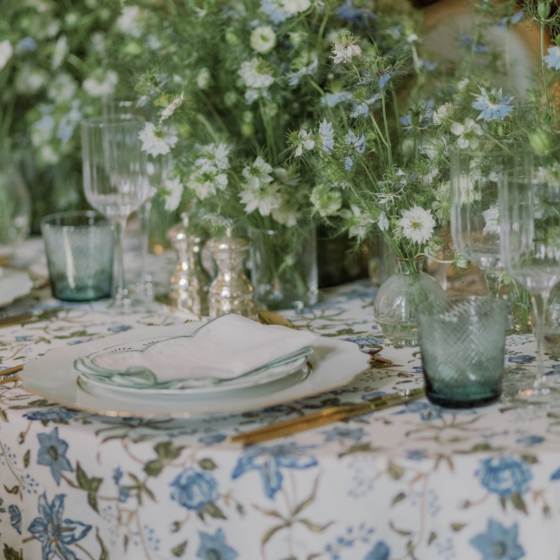 Rent: Allegra Blue Tablecloth