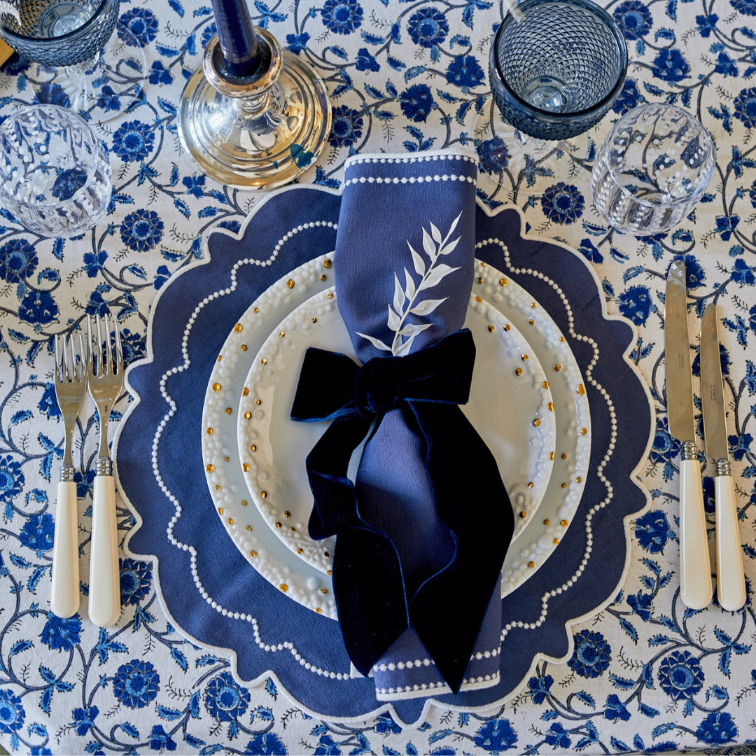 Rent: Blue Petals Tablecloth