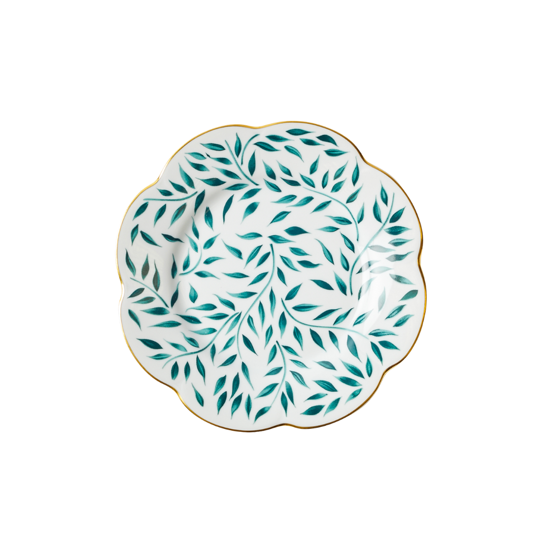 Rent: Green & Gold Leaves Dessert (21cm)