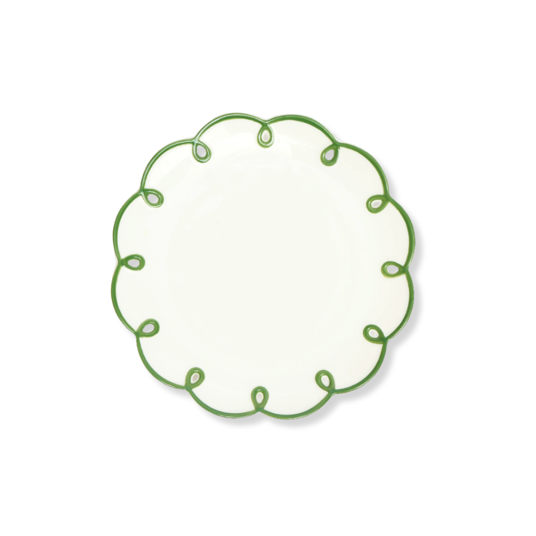 Rent: Green Swirl Edge Dessert (22cm)