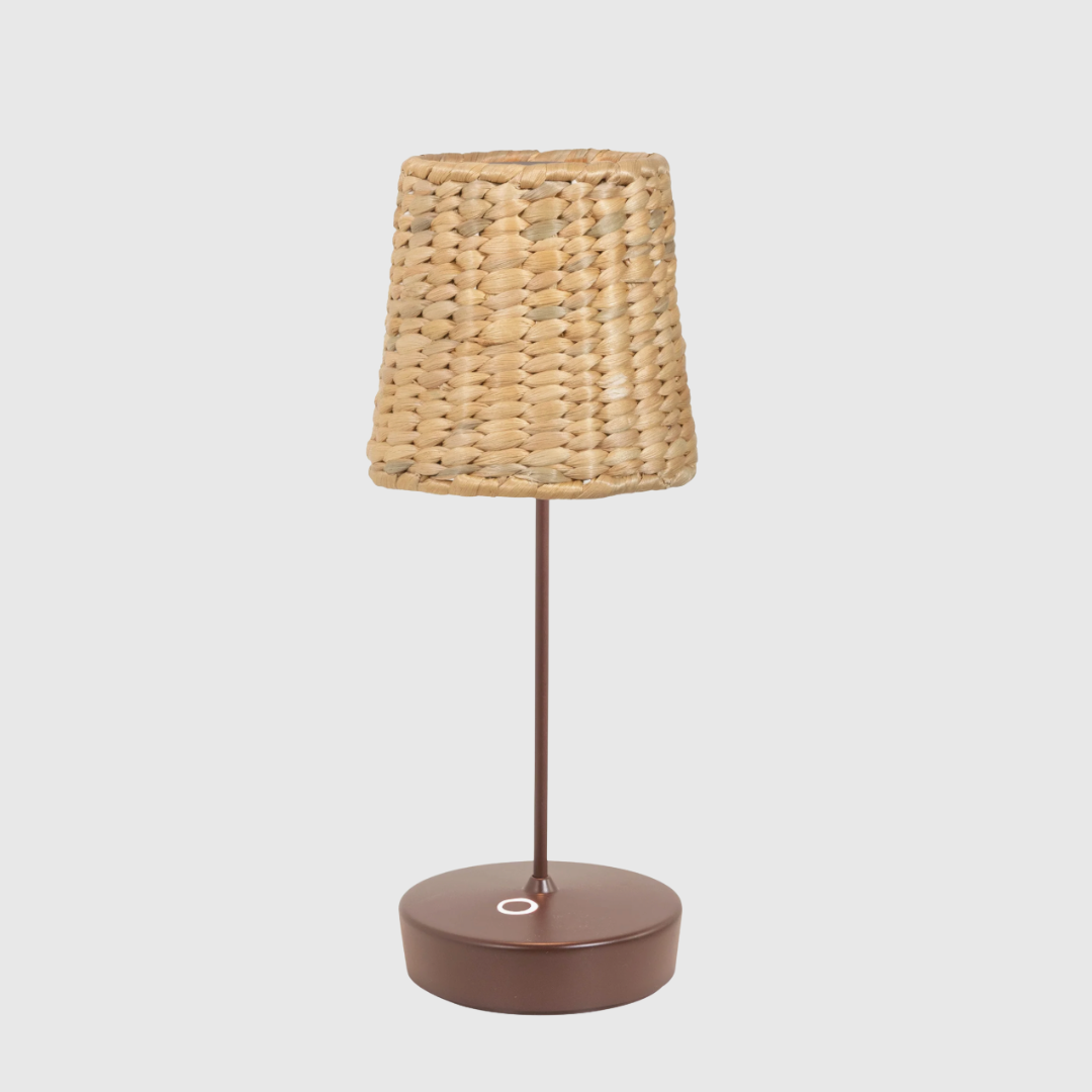 Rent: Corten Table Lamp & Rattan Lampshade