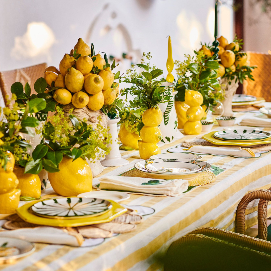 Positano Yellow - Stripe Tablecloth