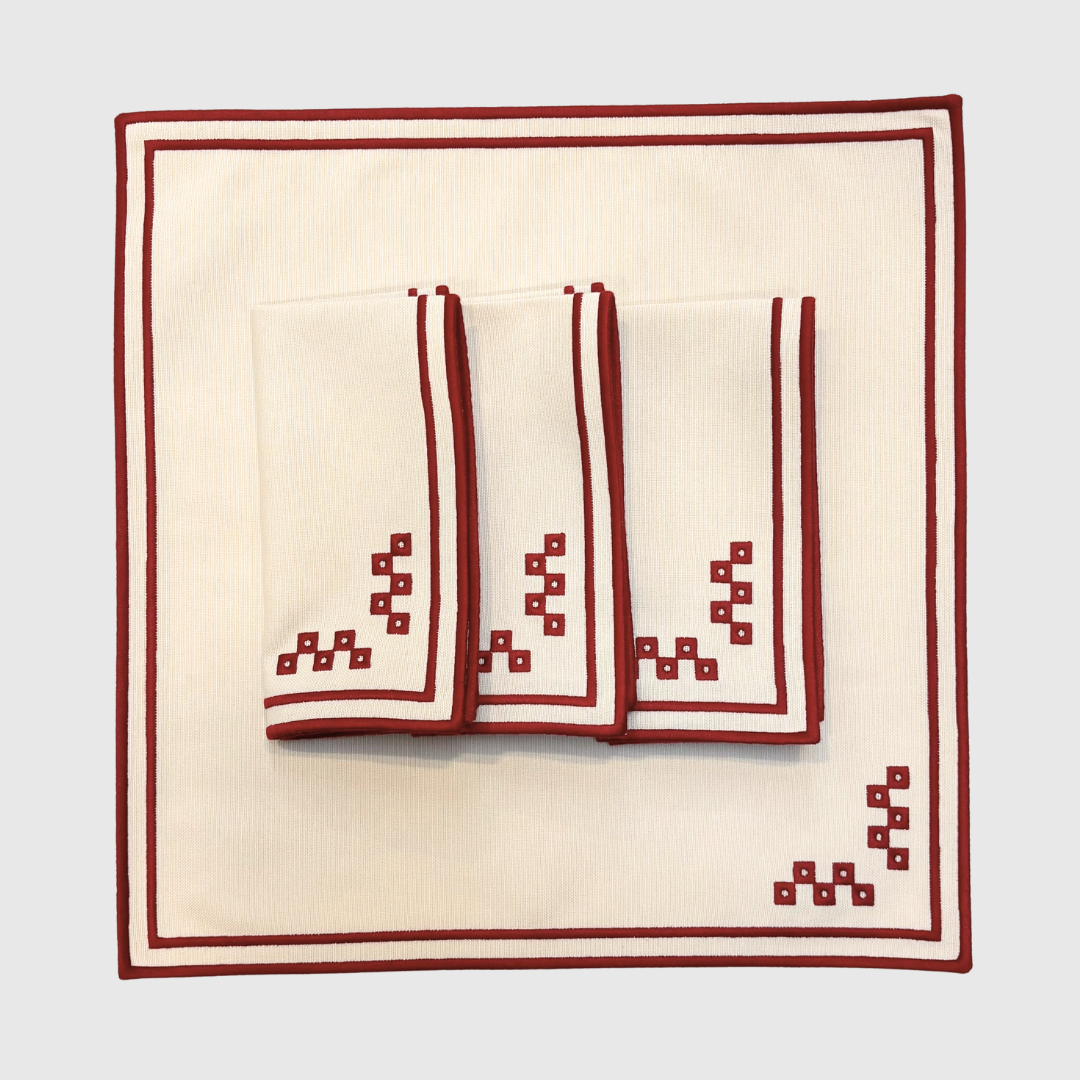 Embroidered Garnet Napkins
