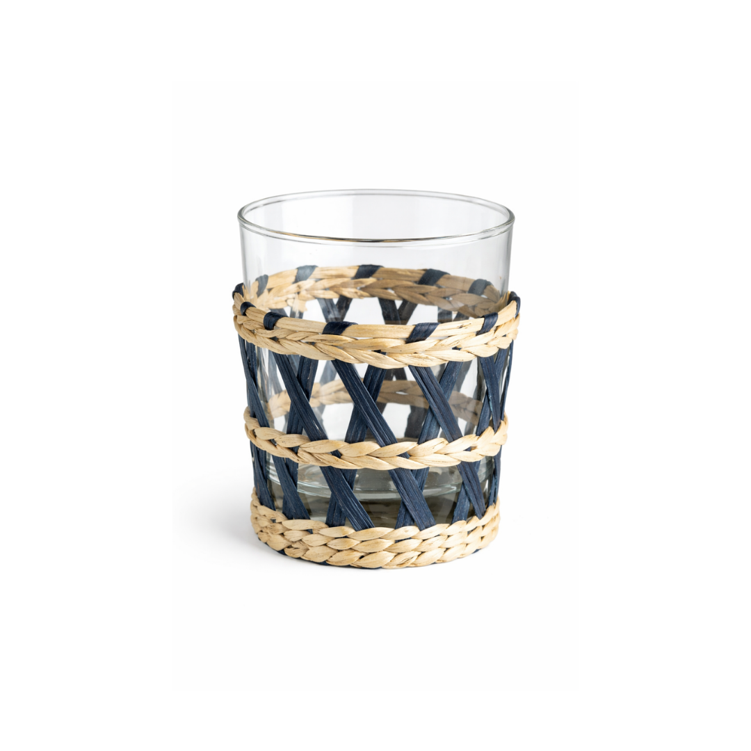 Rent: Navy Wicker Tumbler (9.5cm)