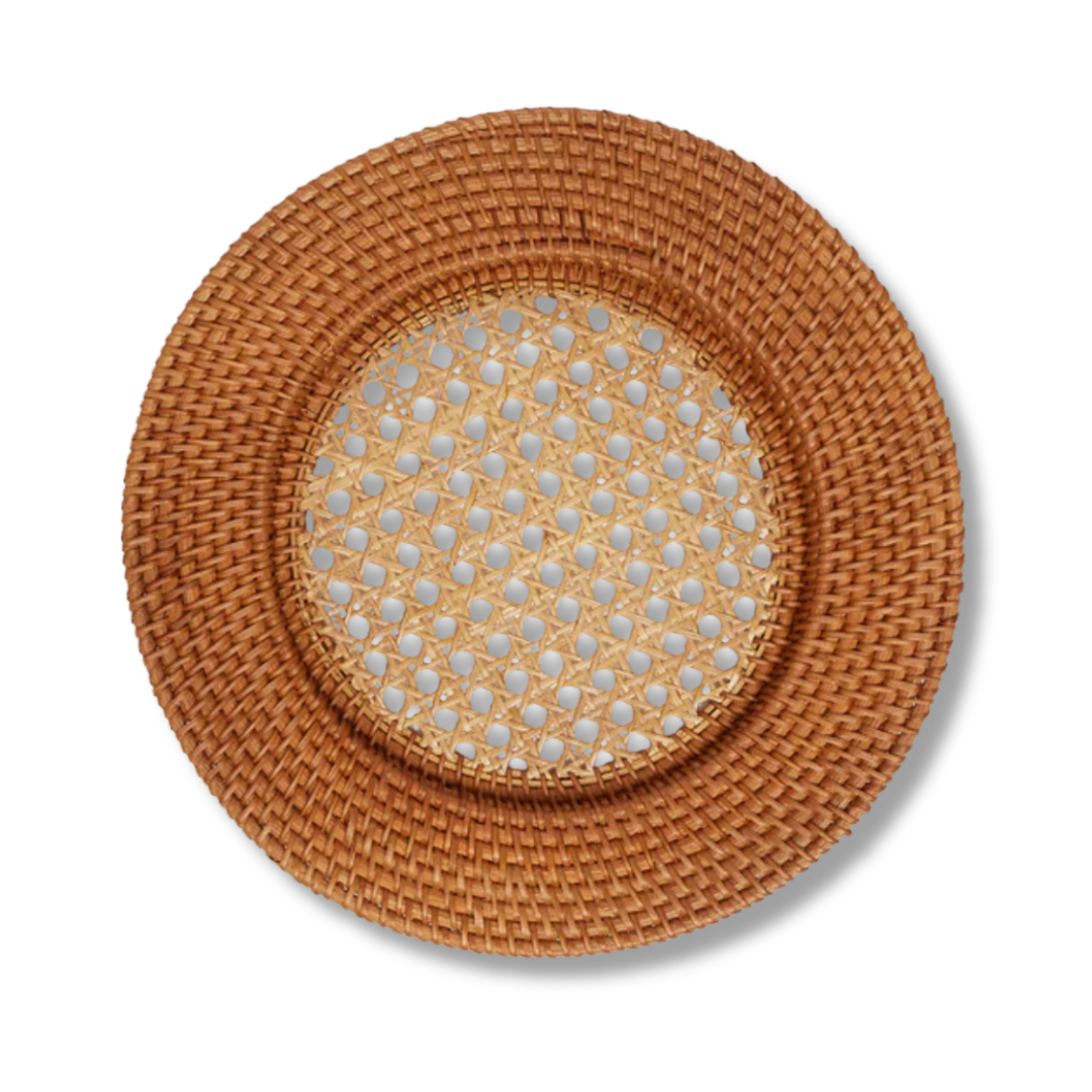 Rent: Dark Rattan Charger (32cm)
