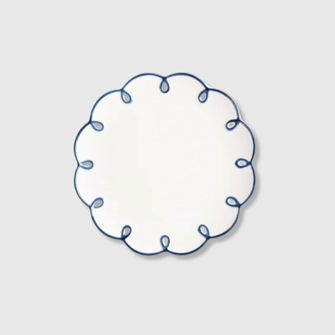 Rent: Blue Swirl Edge Dessert (22cm)