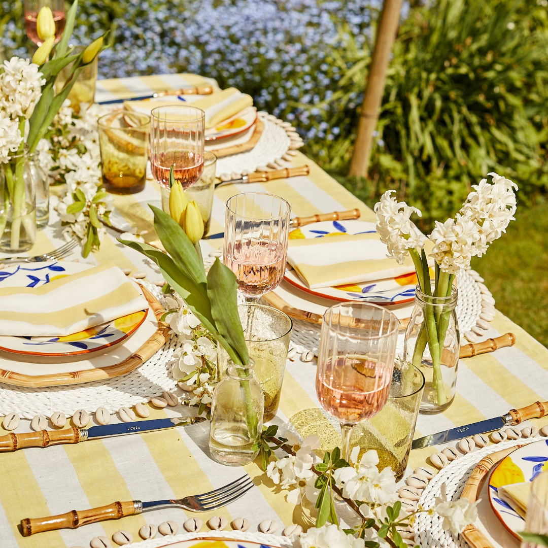 Positano Yellow - Stripe Tablecloth