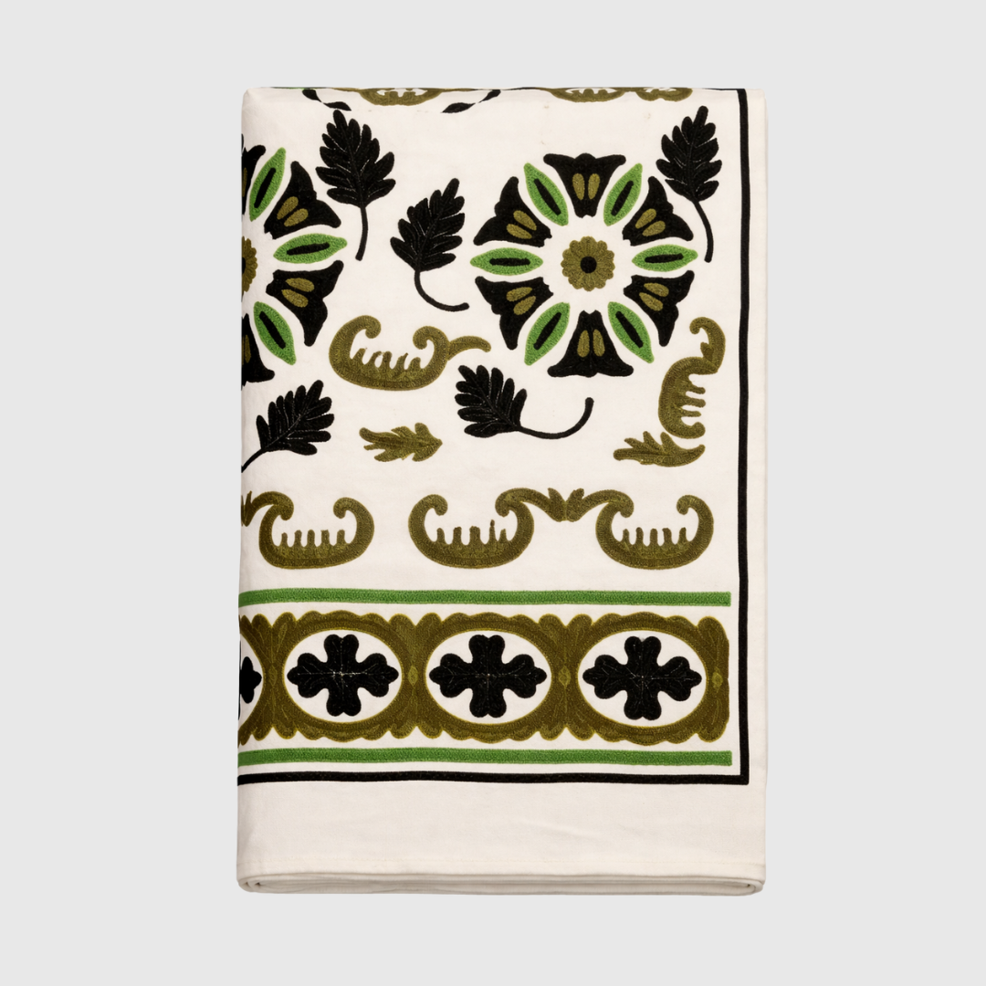 Forest Suzani Embroidered Tablecloth - 180x300cm