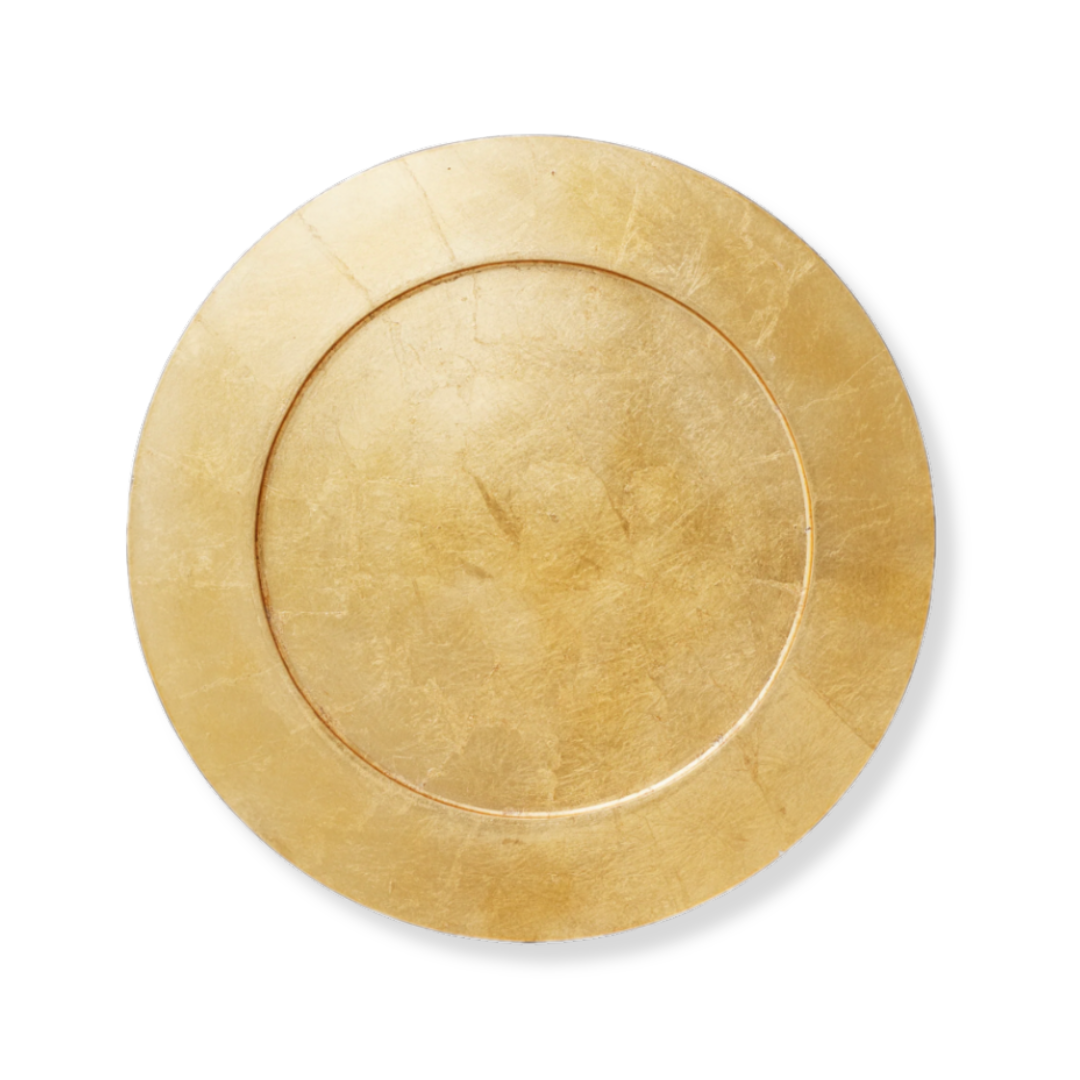 Rent: Wooden Gold Charger (33cm)