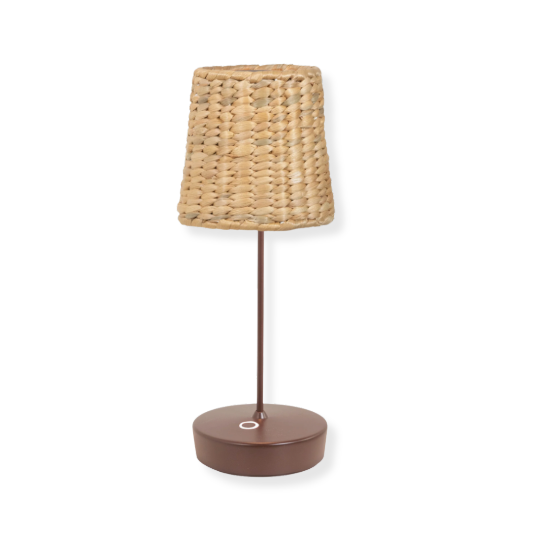 Rent: Brown Table Lamp & Rattan Lampshade