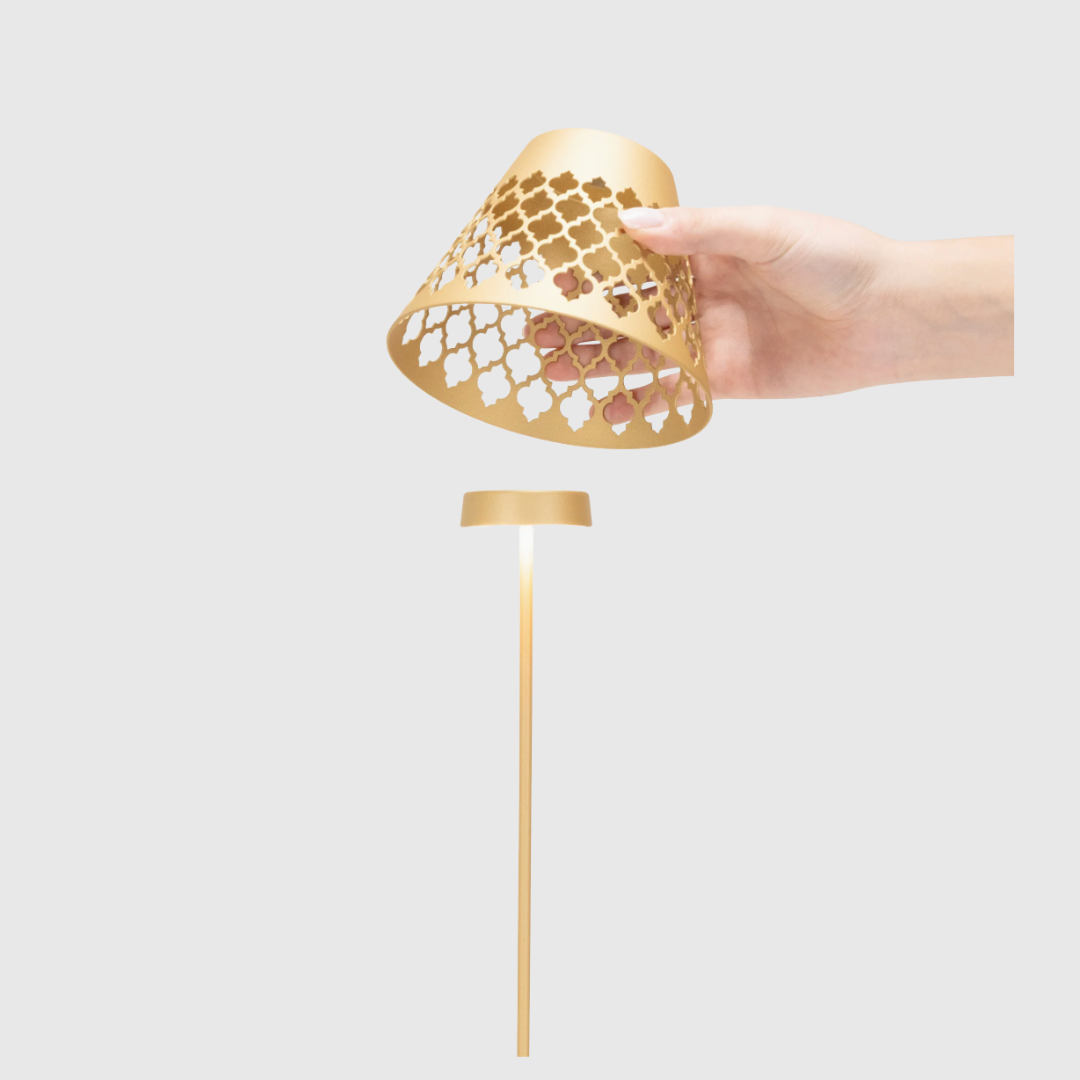 Rent: Gold Table Lamp & Orna Lampshade