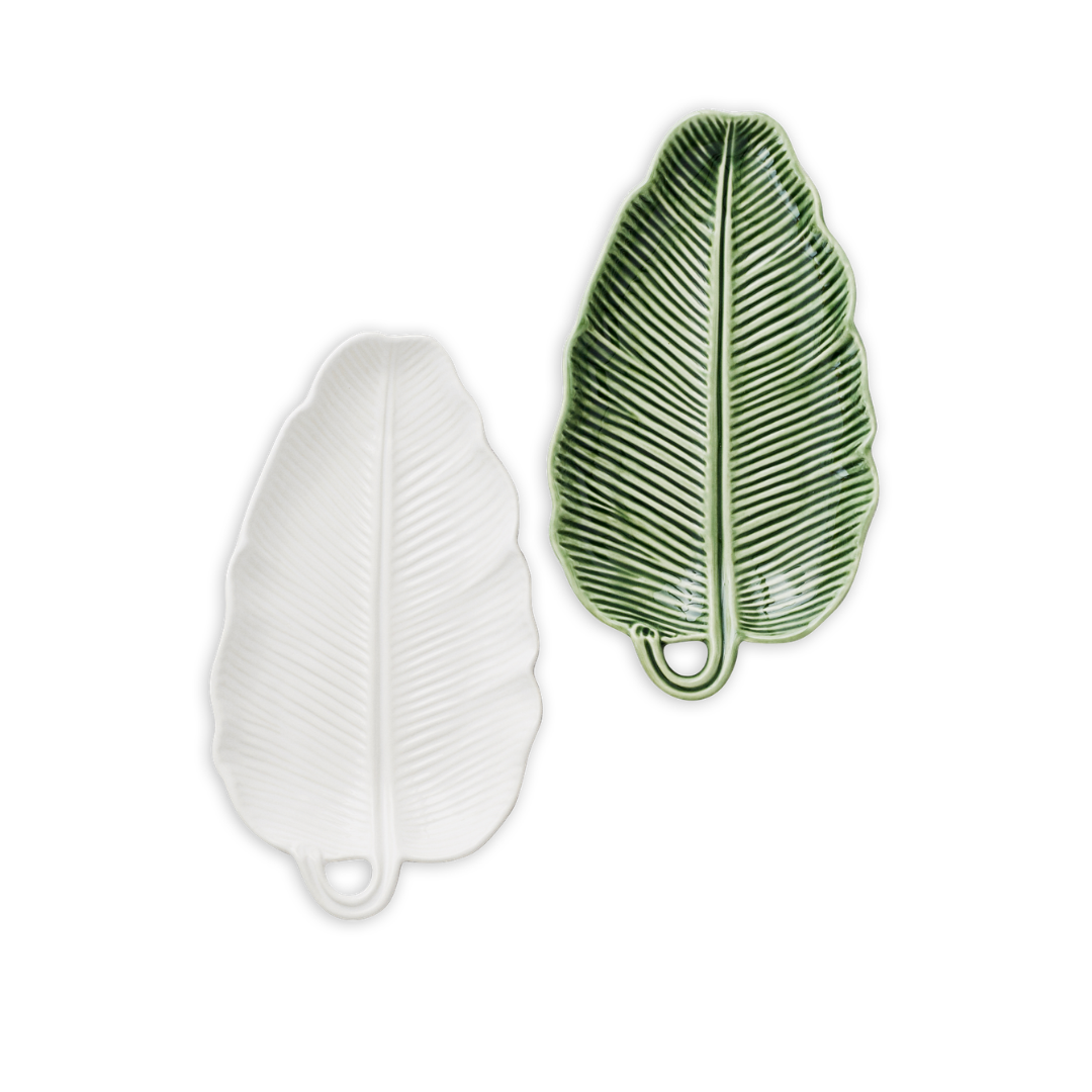 Rent: White Banana Leaf Dish (24cm)