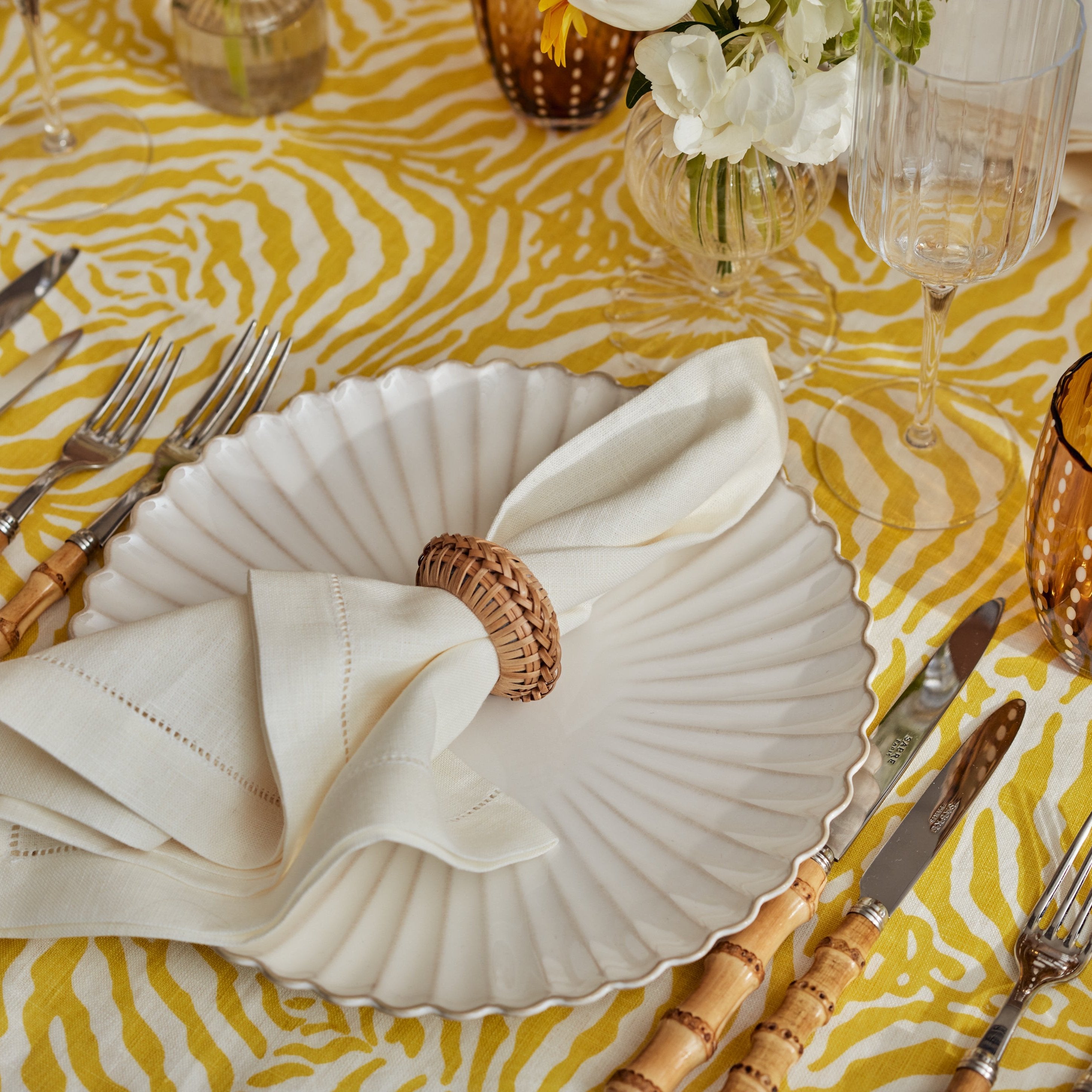 Rent: Yellow Zebra Tablecloth