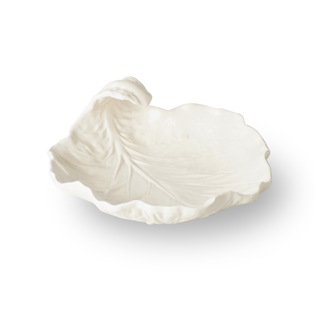 Rent: Medium White Cabbage Leaf Bowl (25cm)
