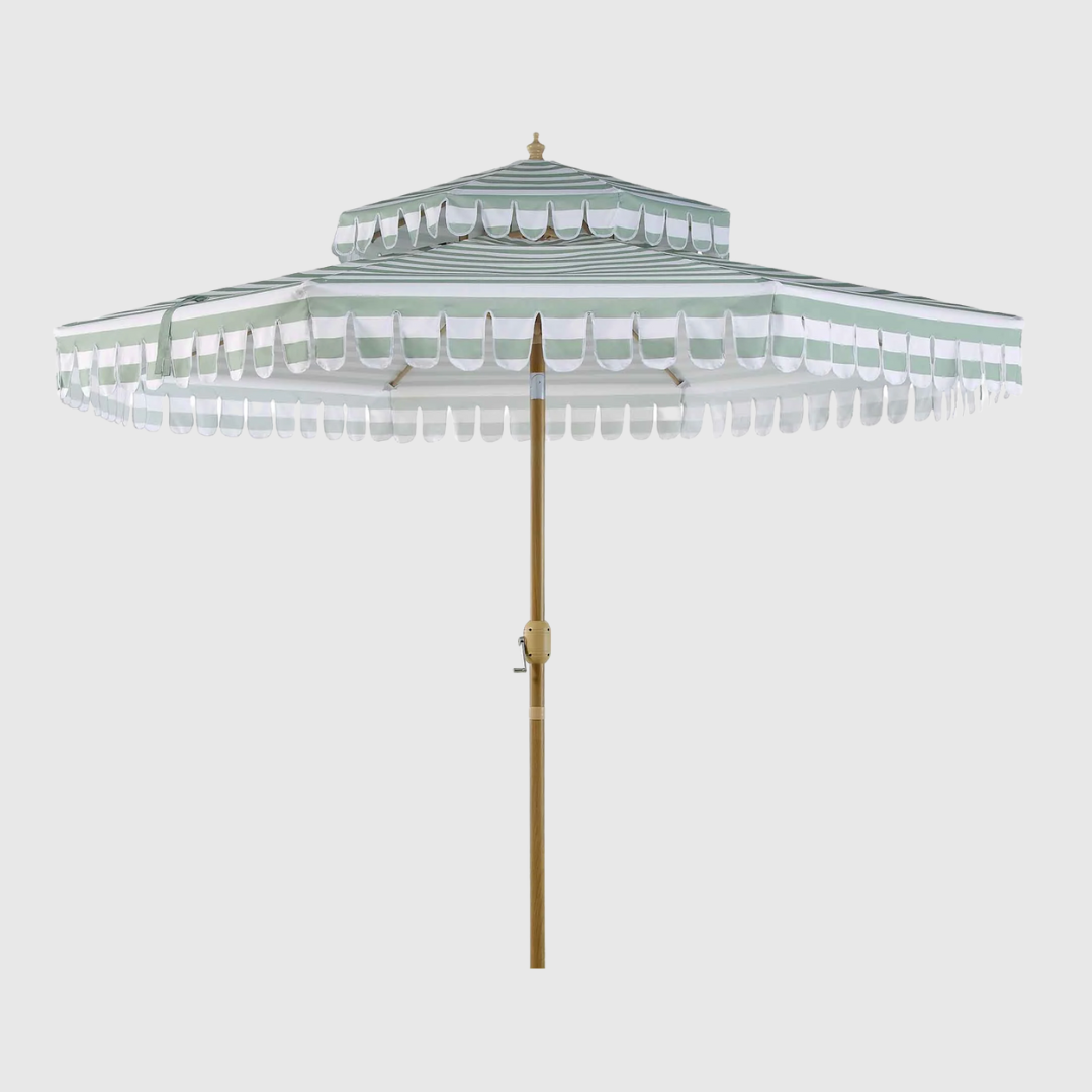 Rent: Sage Stripe Parasol