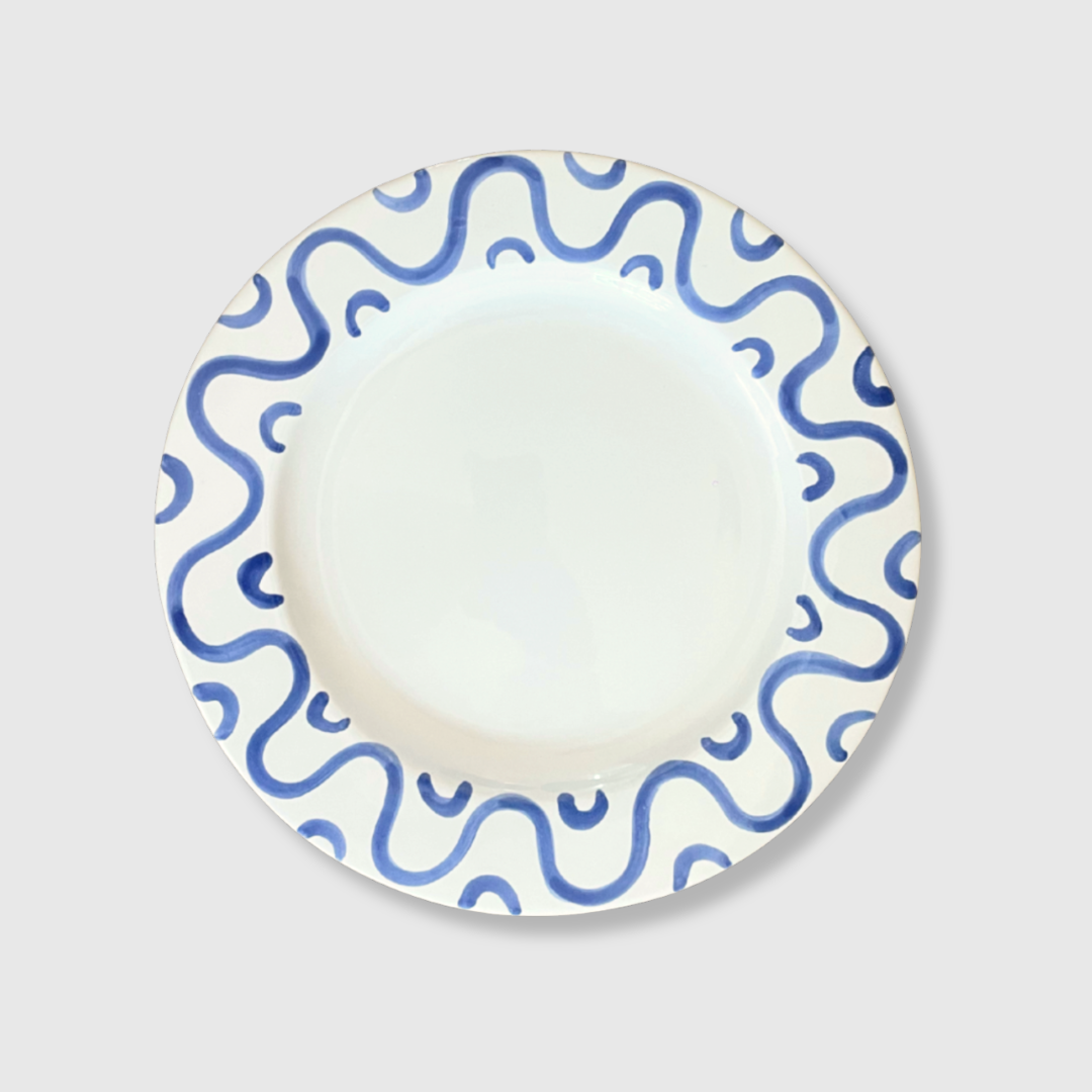 Wave Blue Dinner Plates - 27cm
