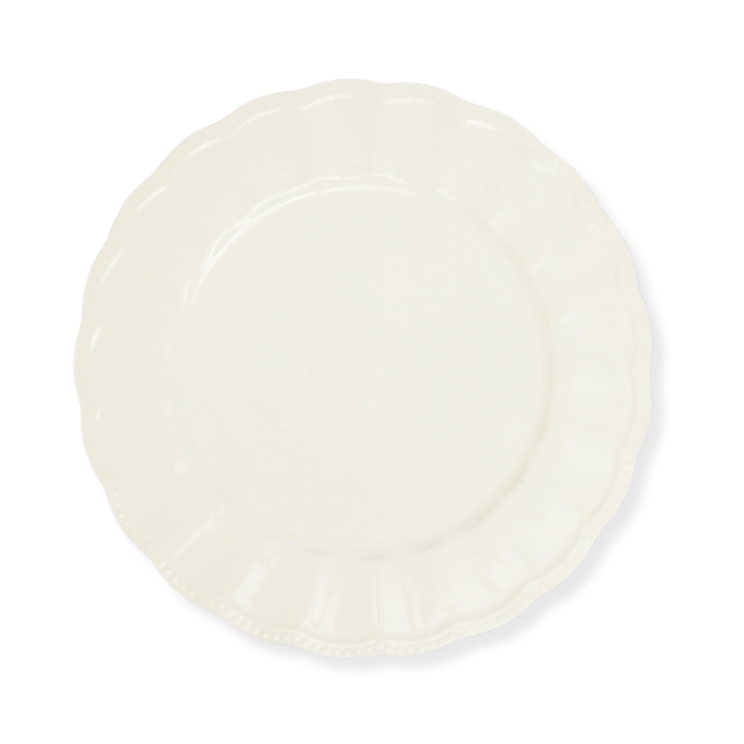 Rent: White Scallop Charger (33cm)