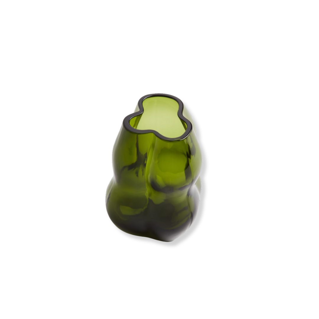 Rent: Green Wavy Bud Vase (11.9cm)