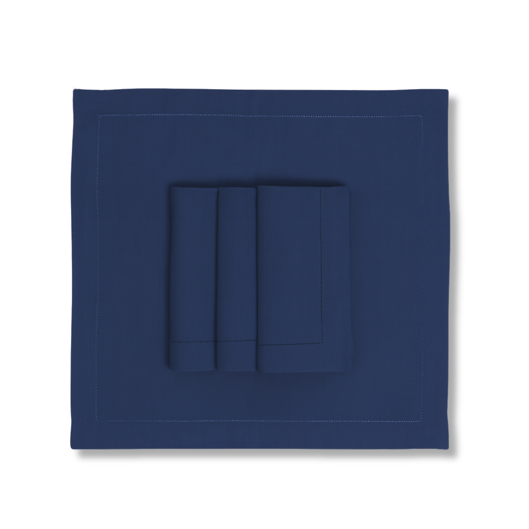 Rent: Navy Hemstitch Napkin (50x50cm)