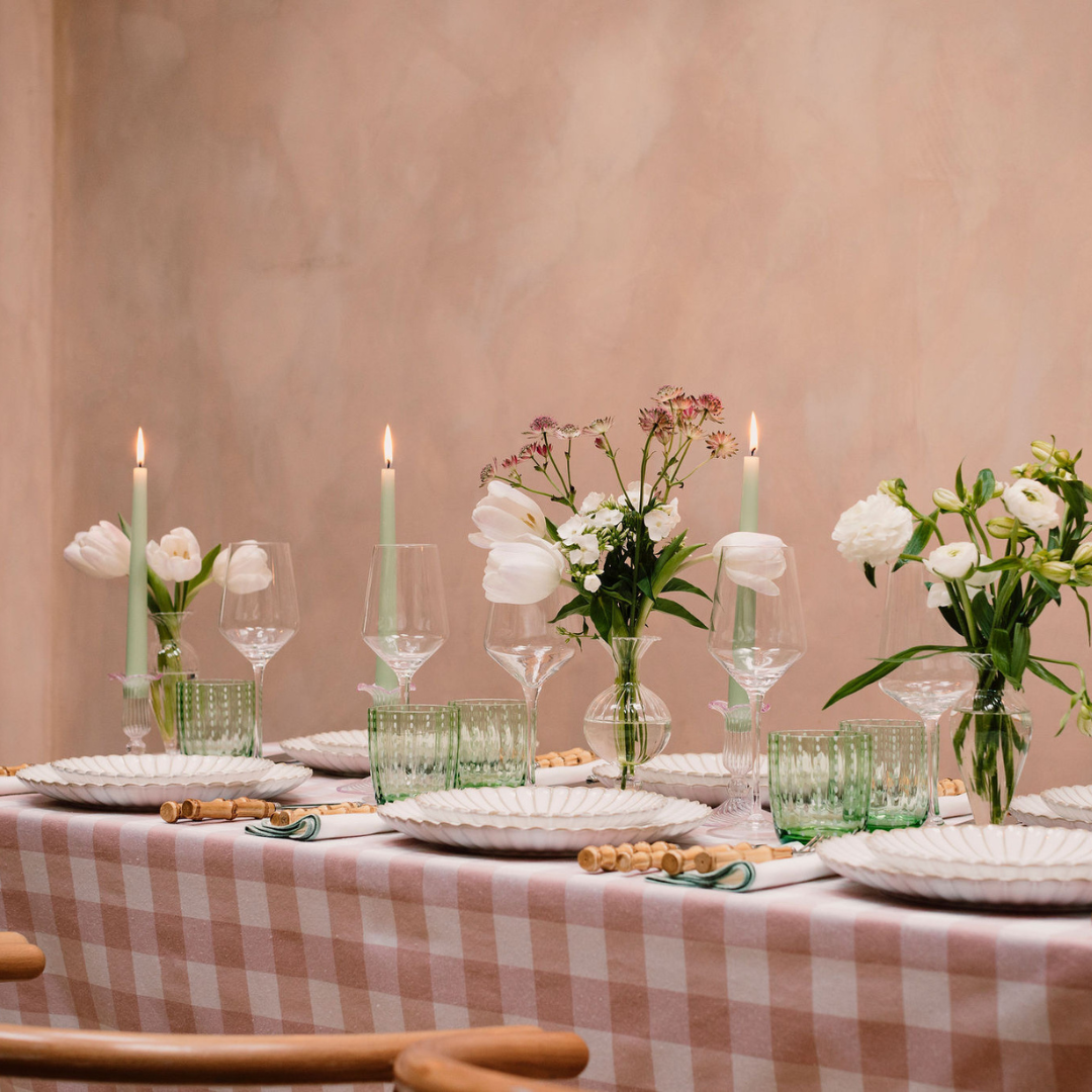 Archive Sale: Blush Pink Gingham Tablecloth (165 x 295cm)