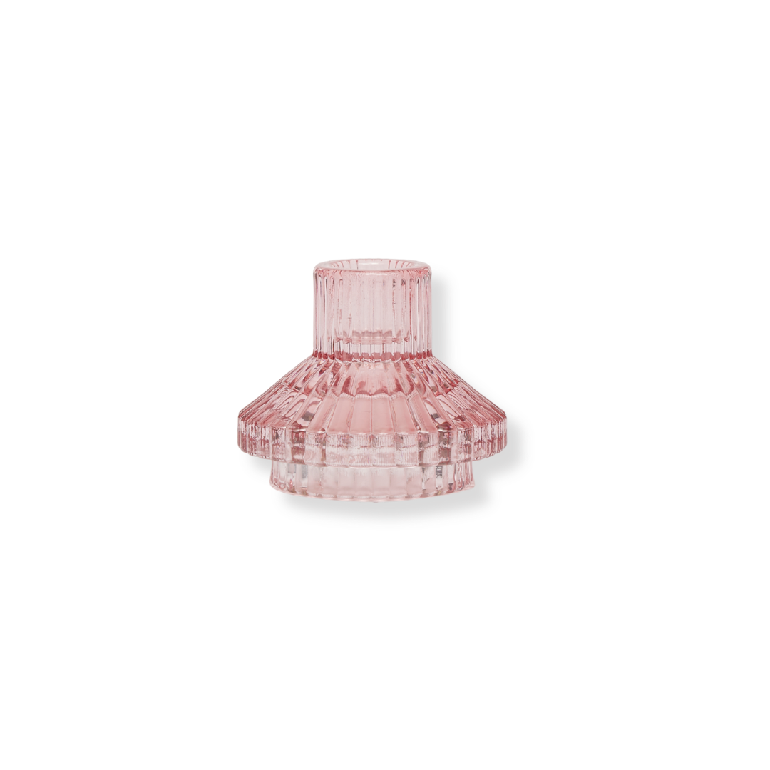Rent: Pink Ribbed Tealight Holder