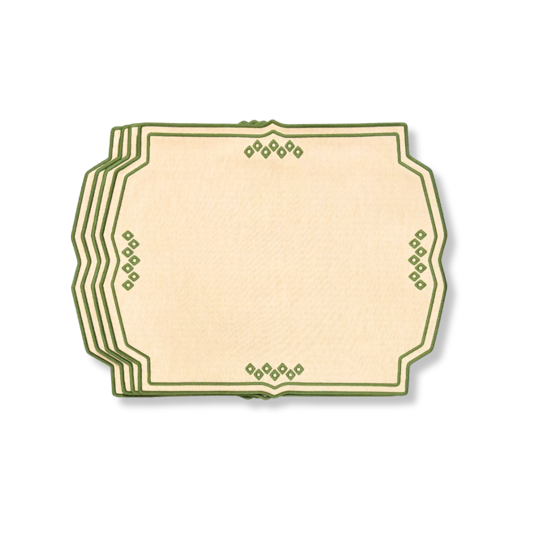 Wholesale: Embroidered Emerald Placemats