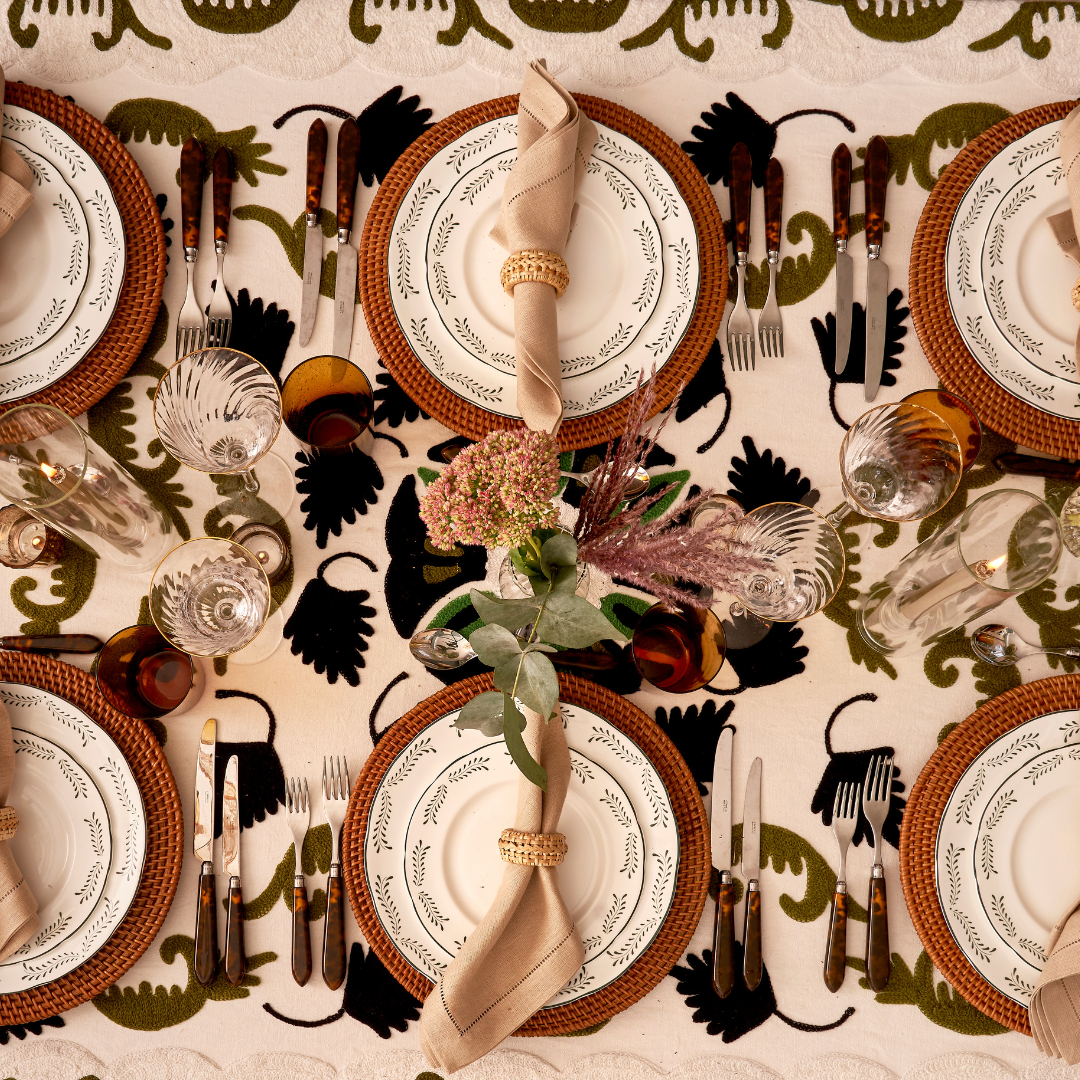 Forest Suzani Embroidered Tablecloth - 180x300cm