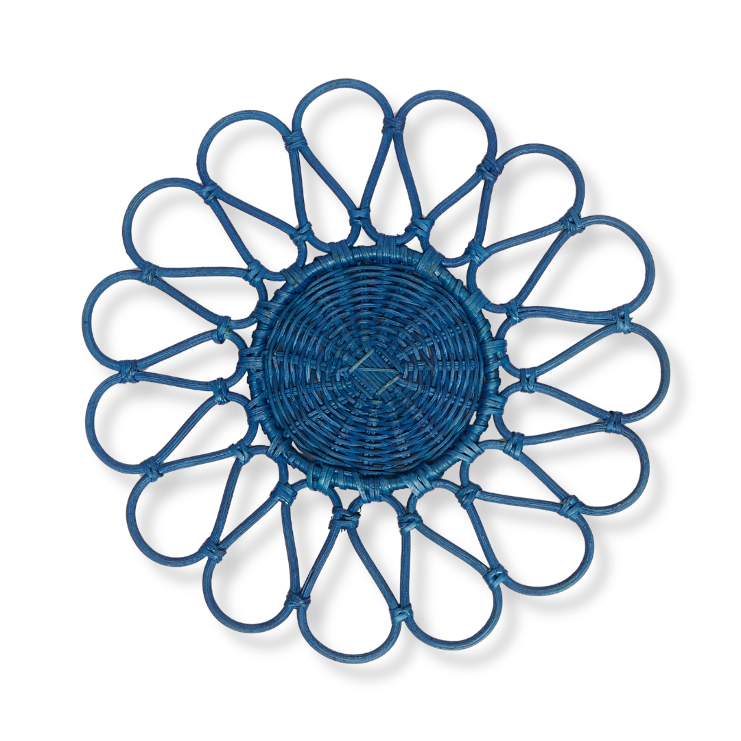 Wholesale: Blue Flower Wicker Flower Placemats