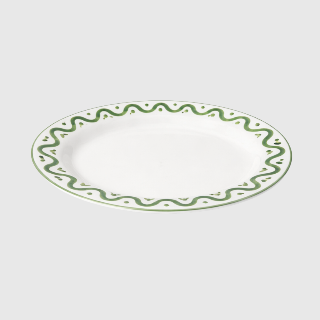 Wave Green Platter - 49.5cm