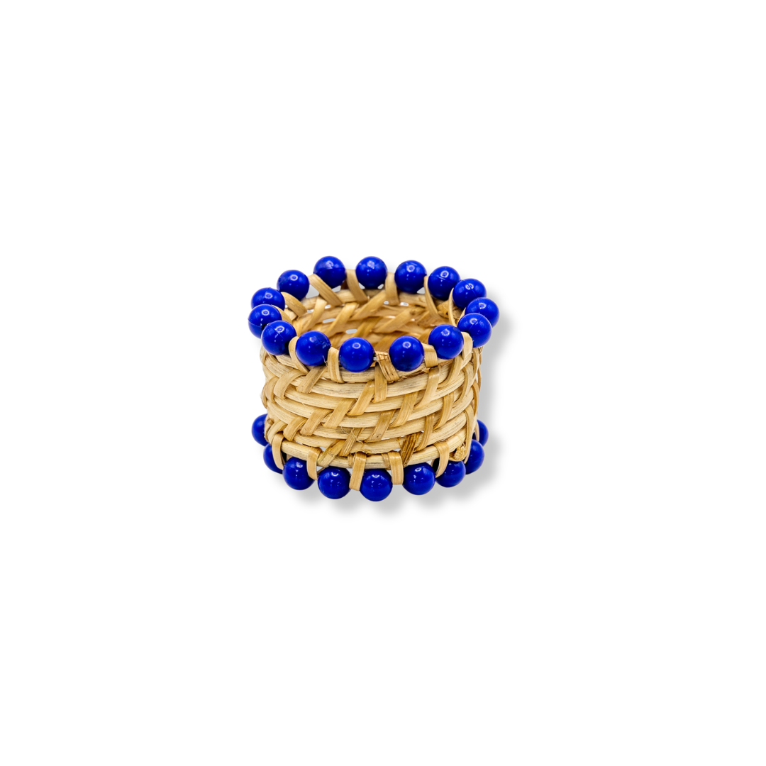 Rent: Blue Beaded Napkin Holder