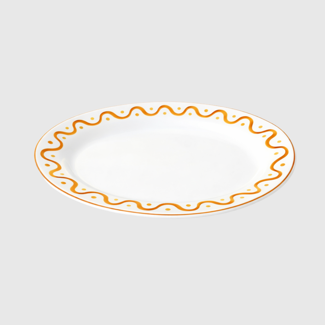 Wave Amber Platter - 49.5cm