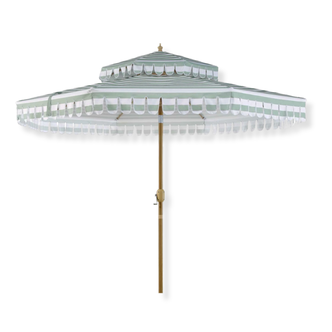 Rent: Sage Stripe Parasol