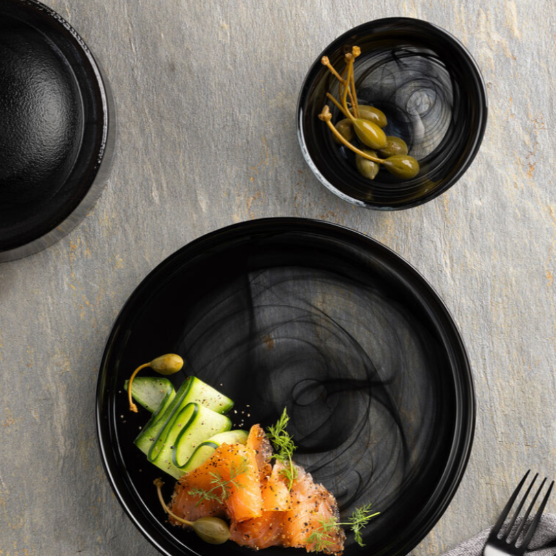 Rent: Glass Black Dip Bowl
