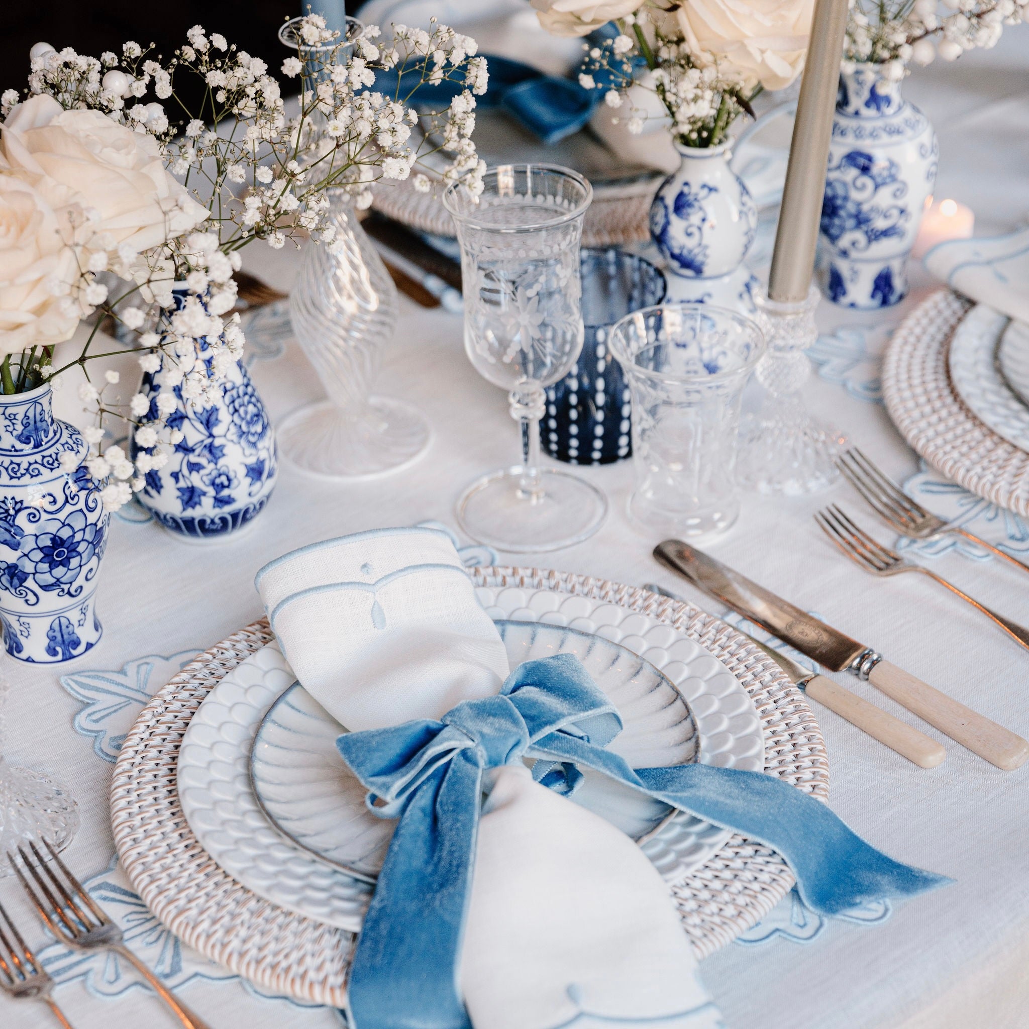 Hand Cut Flower Water Glasses (set of 4)