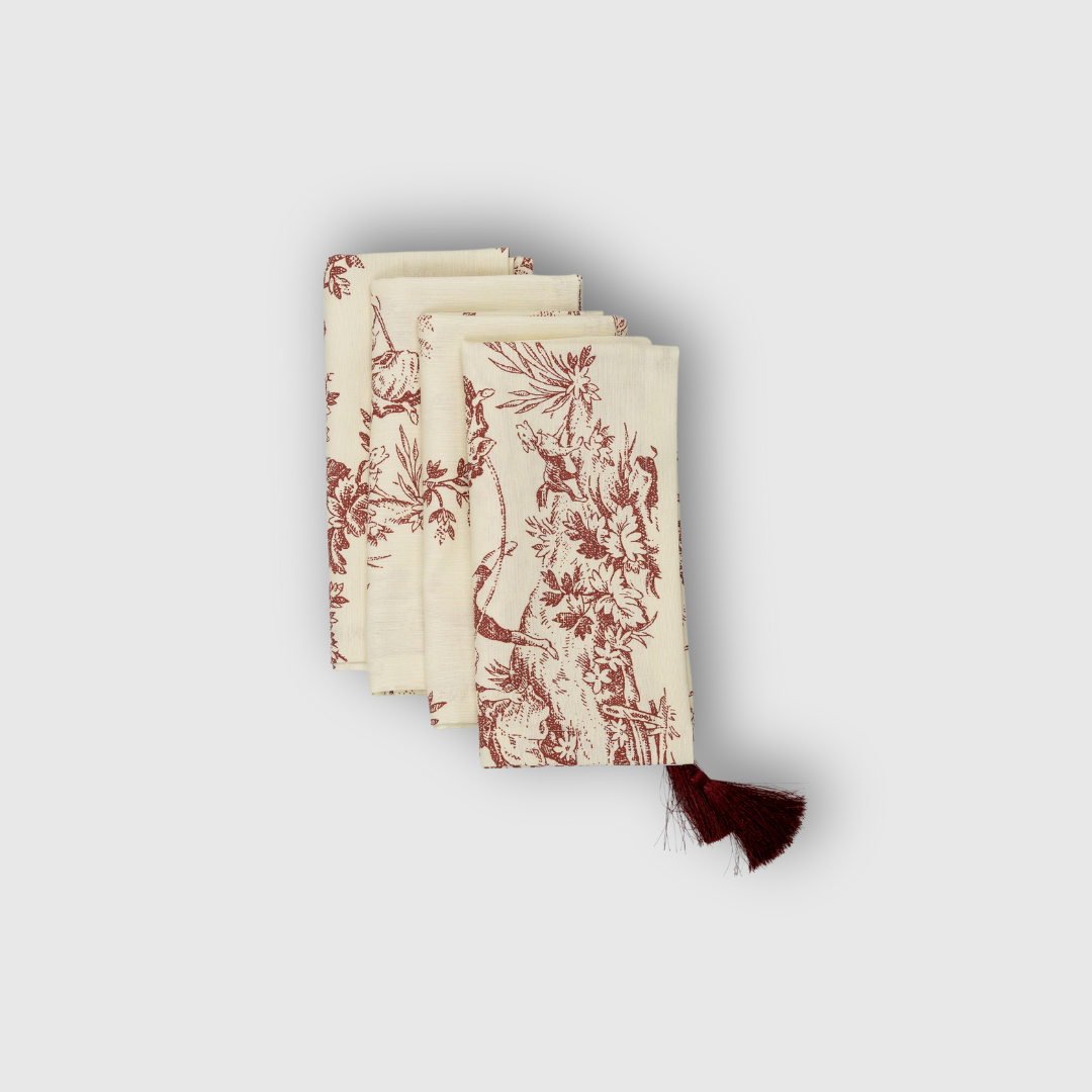 Burgundy Toile Napkins
