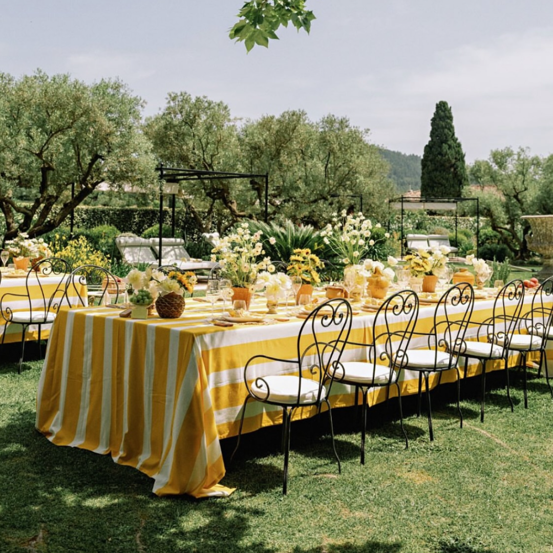 Yellow Stripe Tablecloth - 235x335cm