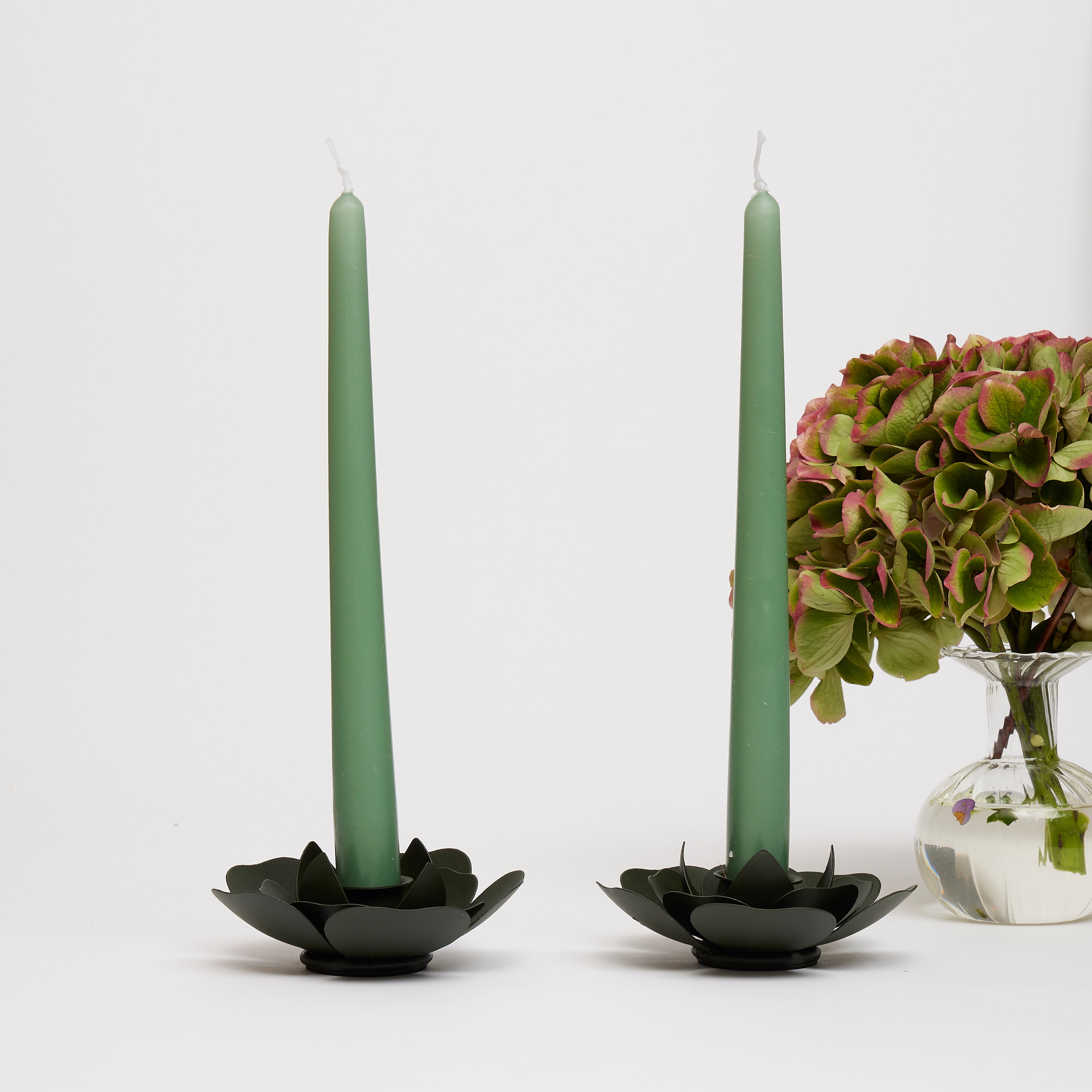 Eve Green Candle Holders (pair)