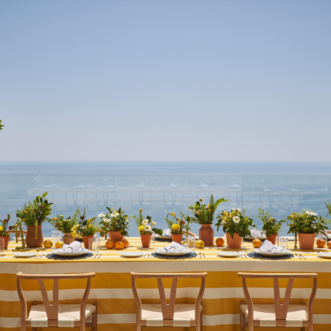 Yellow Stripe Tablecloth - 235x335cm