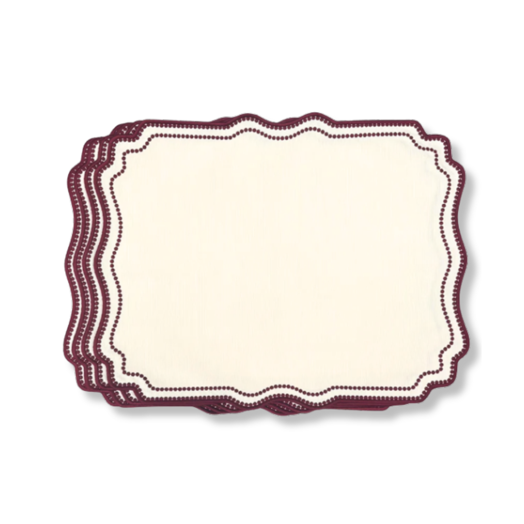 Wholesale: Embroidered Ruby Placemats