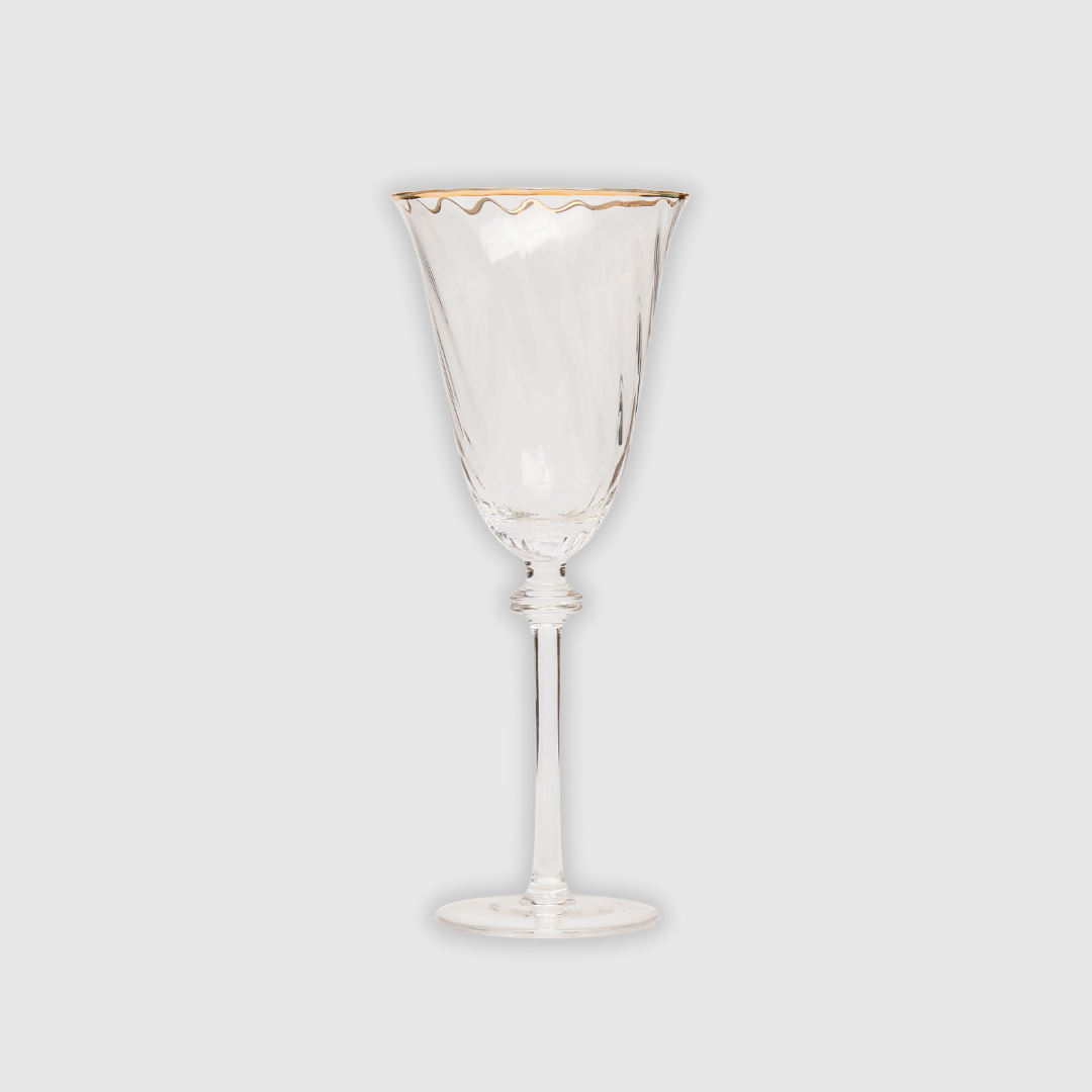 Rent: Gold Rim Red Wine Glass
