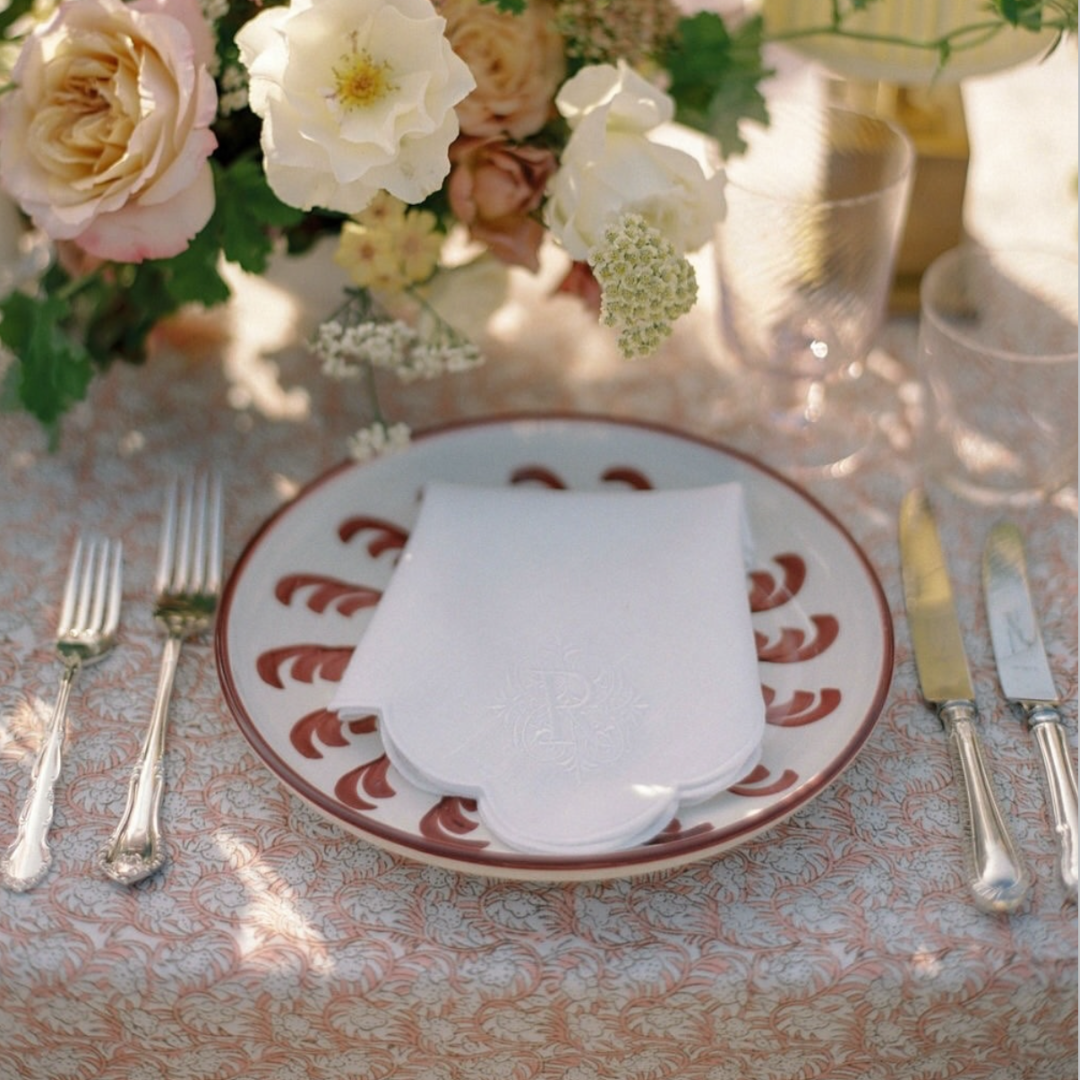 Rent: Pink Rosebud Tablecloth