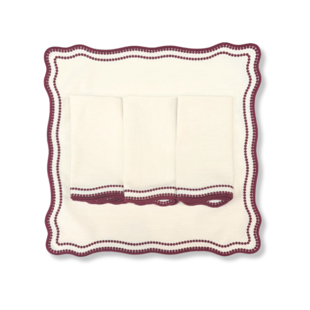 Wholesale: Embroidered Ruby Napkins