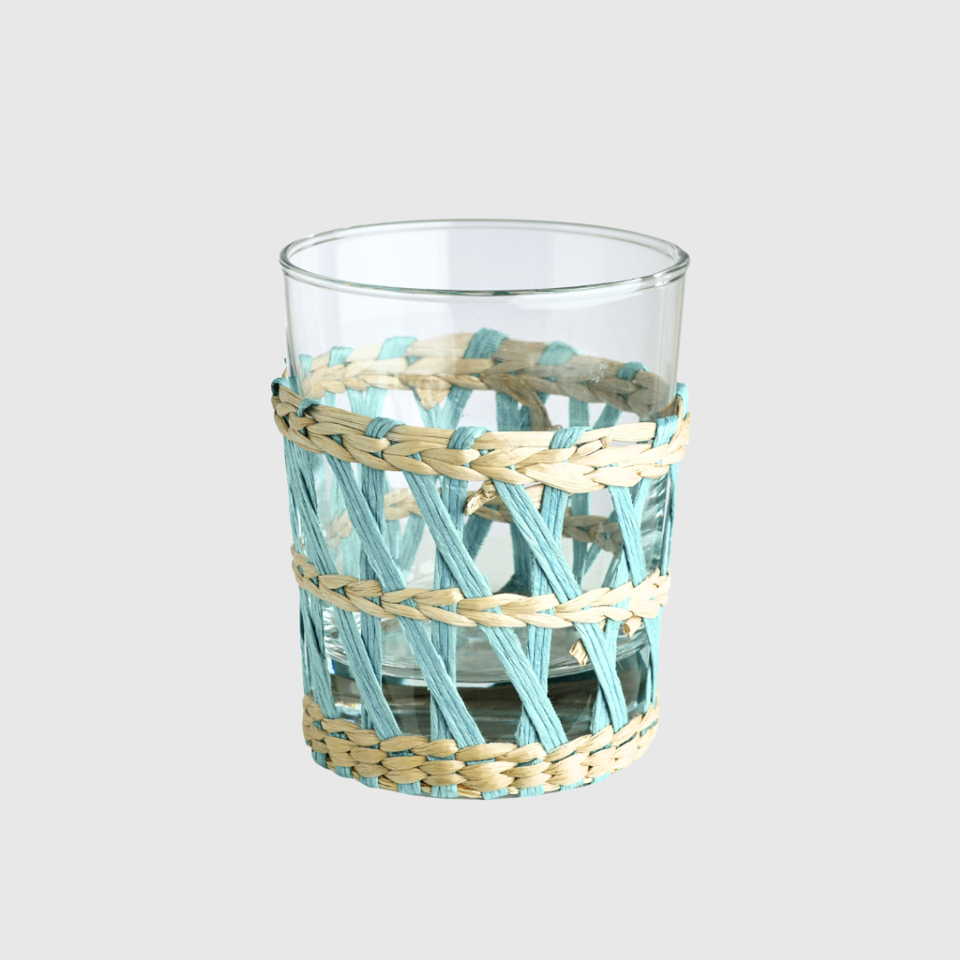 Rent: Light Blue Wicker Tumbler