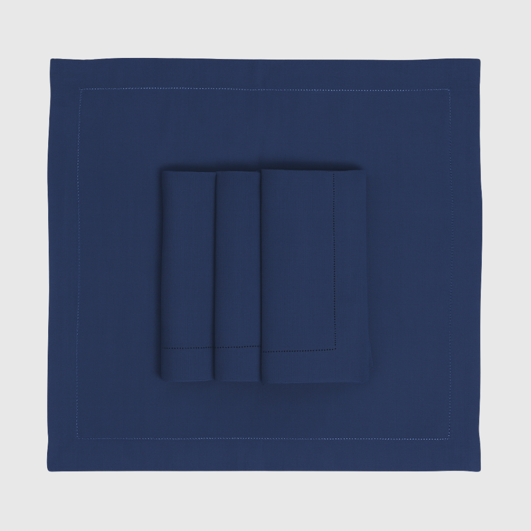 Rent: Navy Hemstitch Napkin (50x50cm)