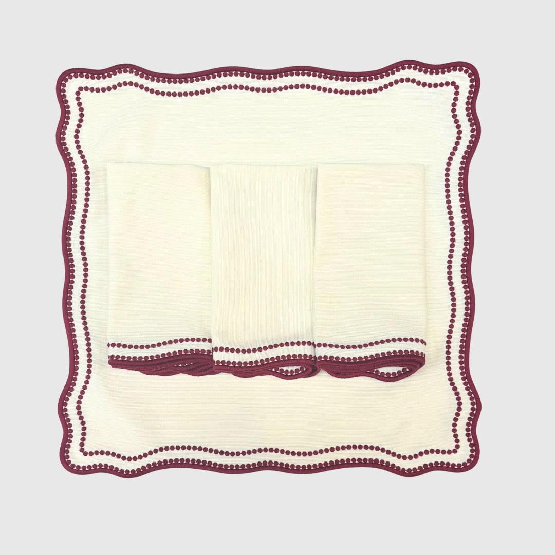 Embroidered Ruby Napkins