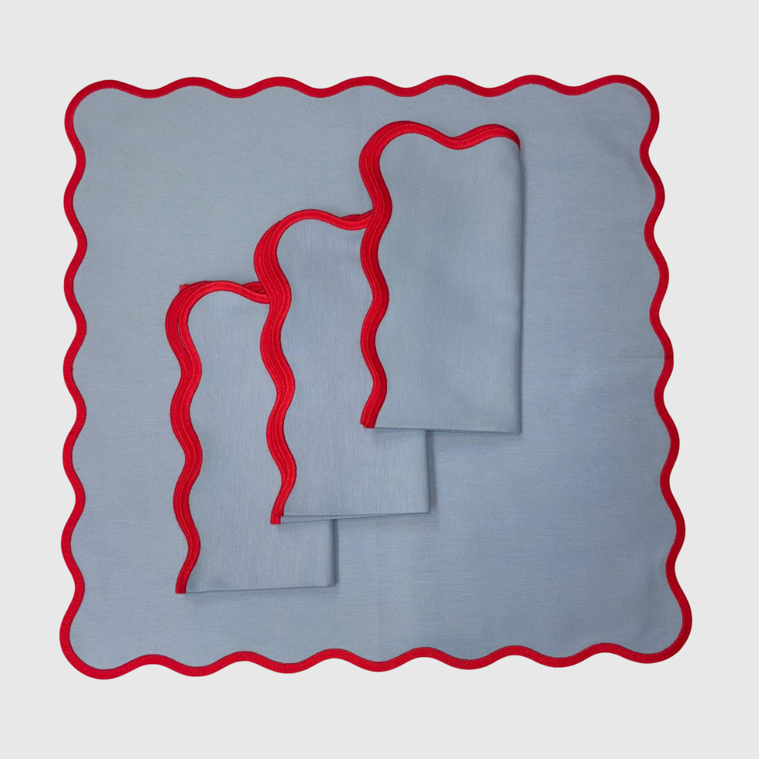 Clara Blue & Red Napkins (Set of 4)