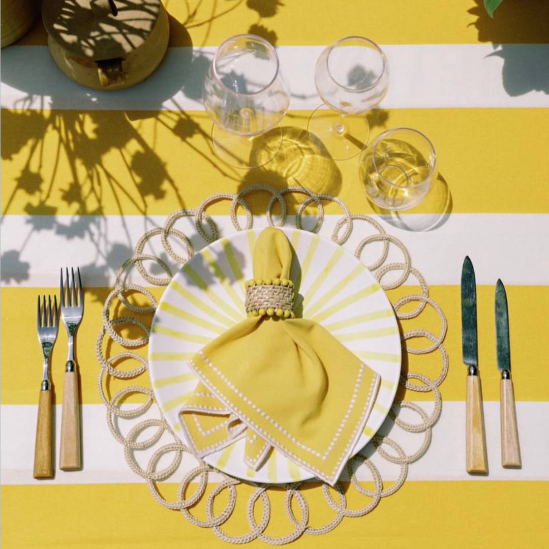 Rent: Yellow Stripe Tablecloth