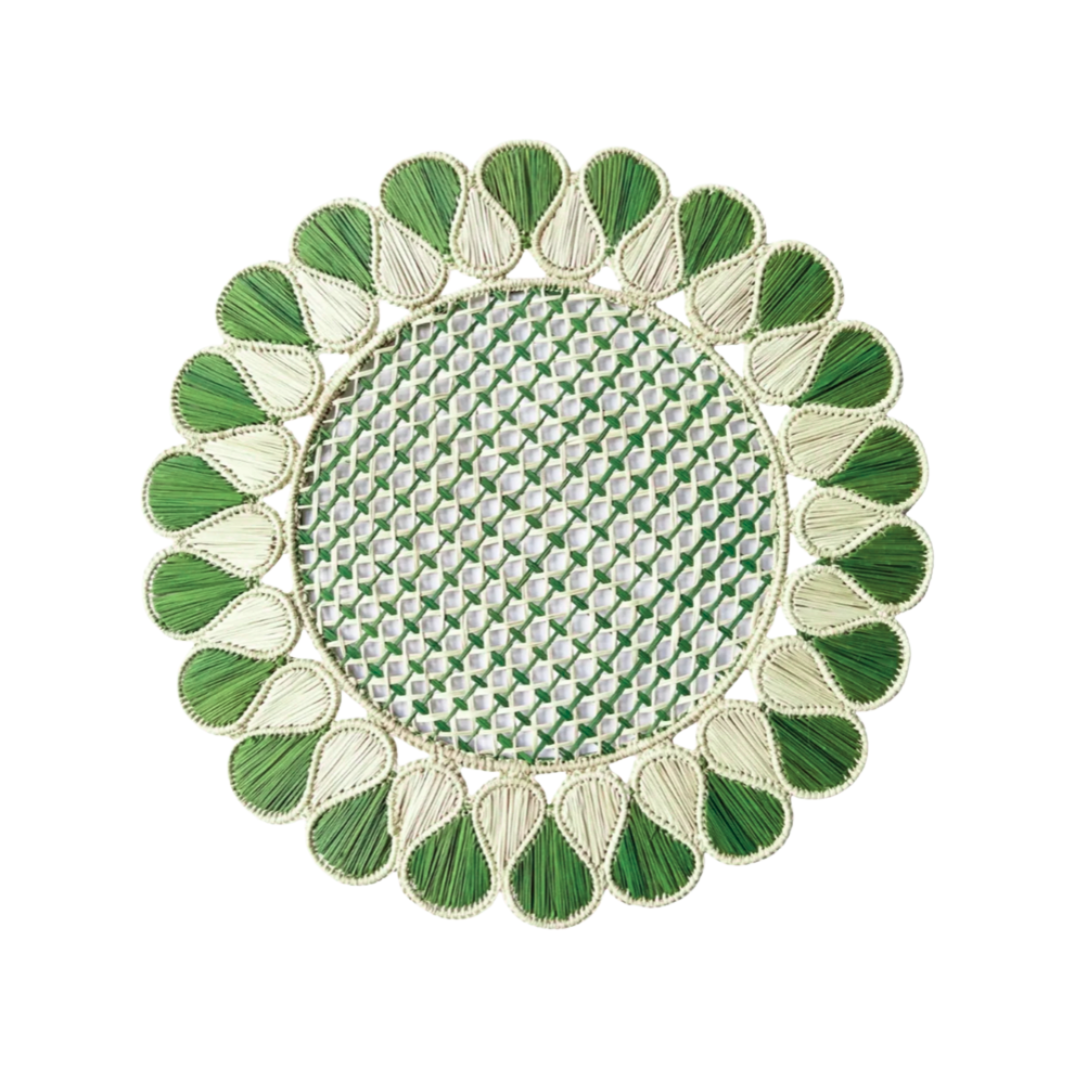 Rent: Willow Handwoven Green Placemat (37cm)
