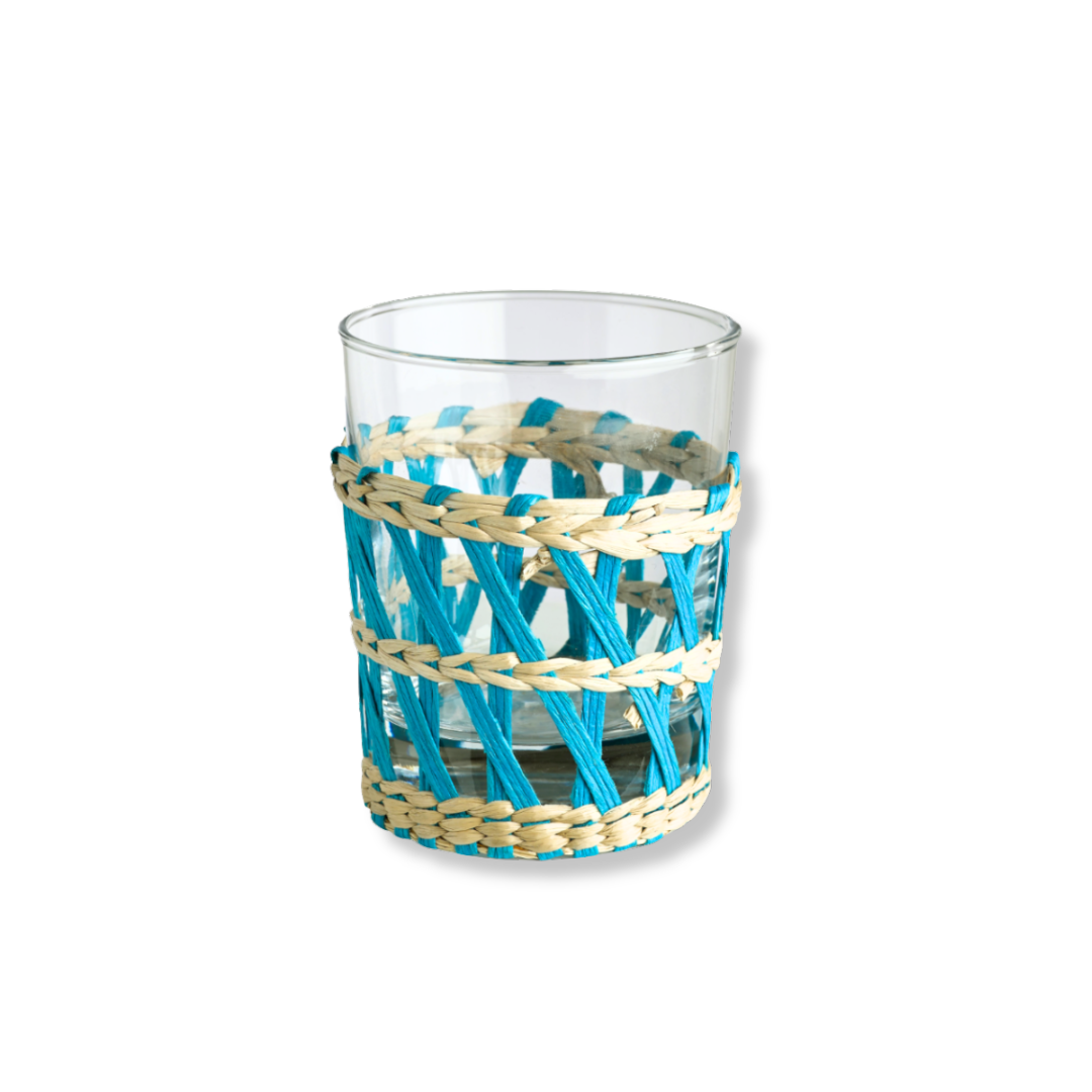 Rent: Teal Wicker Tumbler (9.5cm)