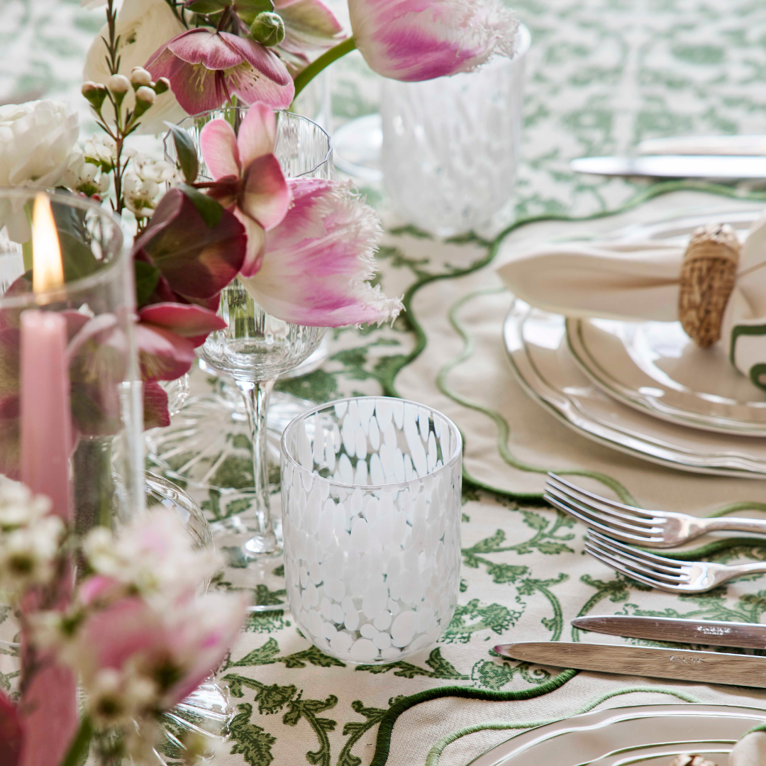Rent: Dappled White Tumbler (10cm)